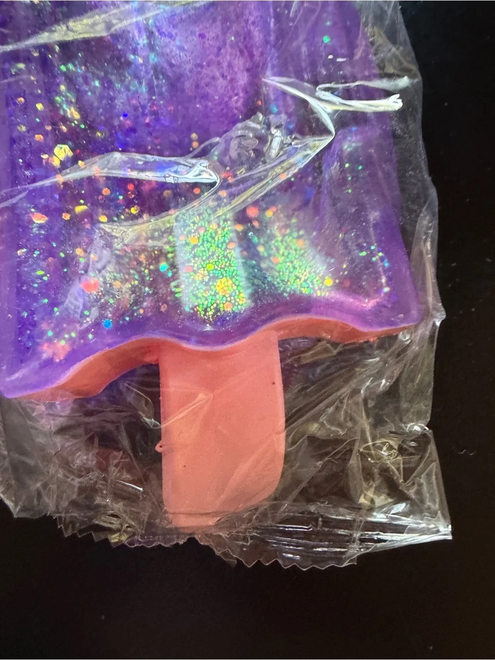 New Purple Sugar Sparkle Ice Pop Popsicle Squishy Squeeze Glitter Toy 5+